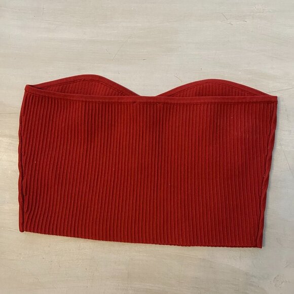 NWT Le Lis  Ribbed Strapless Crop Tube Top  Size Small Sweetheart Neckline - Picture 3 of 8